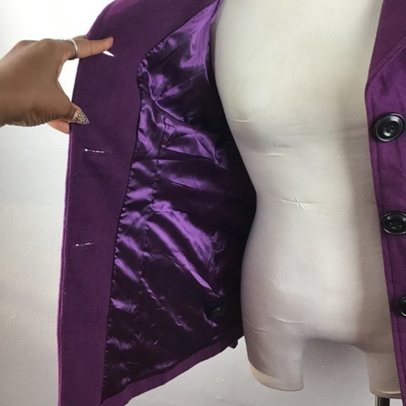 Centigrade Outerwear Pea Coat Purple Size XSmall - Picture 5 of 11